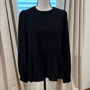 Pomander Place Black Peplum Blouse